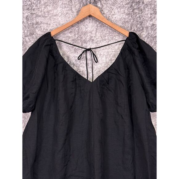 Banana Republic Dress XL Tall Womens Black Viscose Linen Mini - Picture 2 of 9